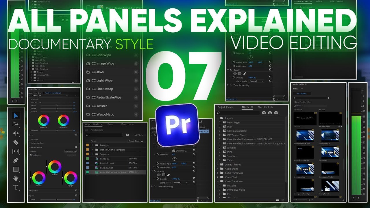 Documentary Style Video Editing | Premier Panels Explained | Class#07